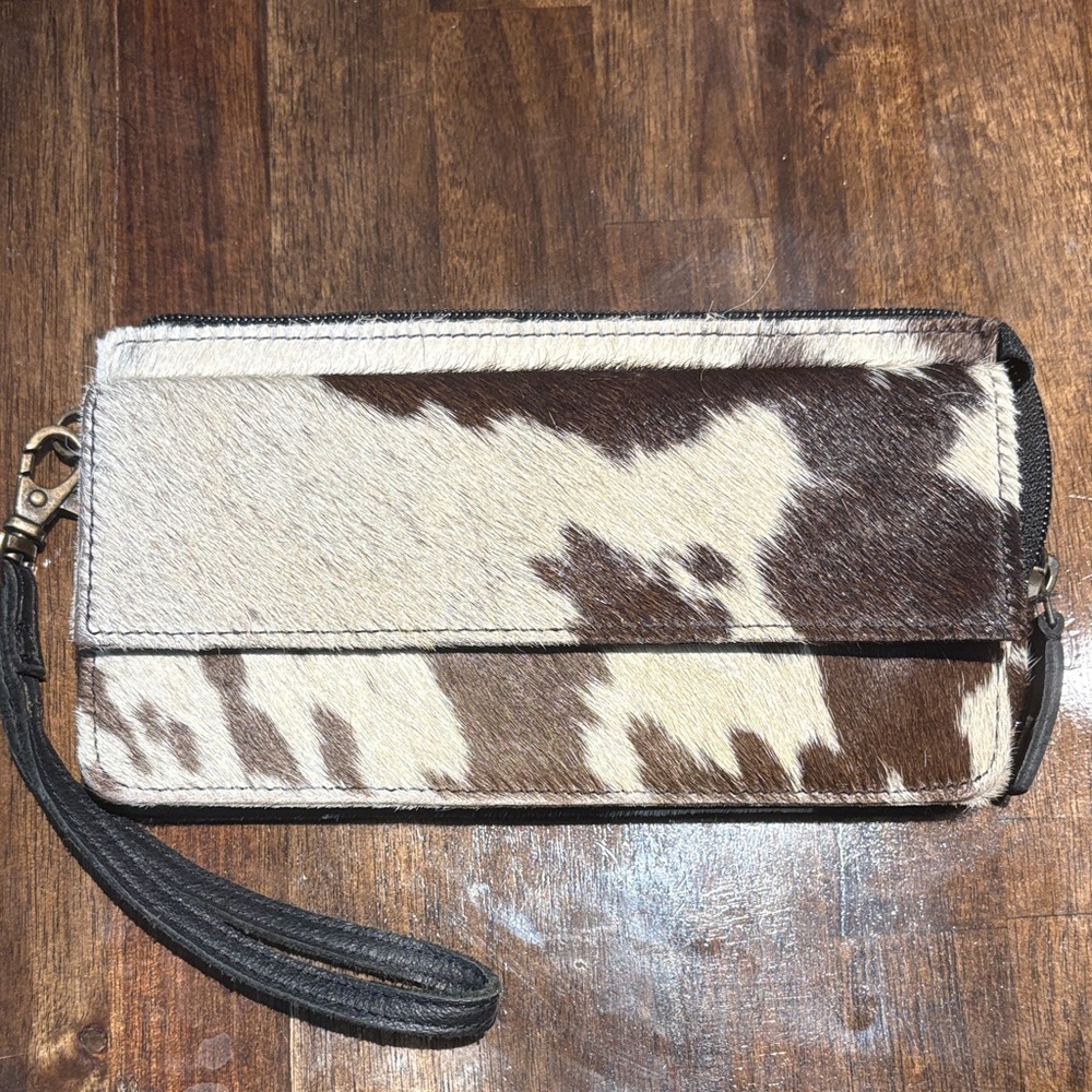 Cowhide Pattern Wristlet Wallet - image 1